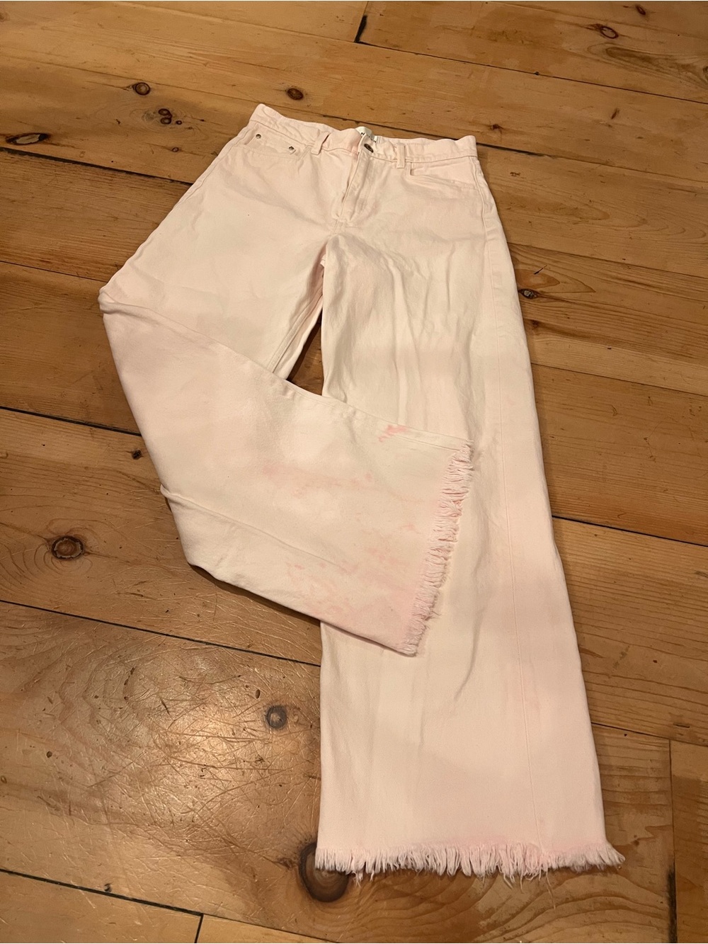 Wandler Pale Pink with suttle acid wash accent Denim Trousers